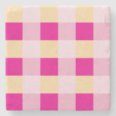 Gingham Pattern Steinuntersetzer (Vorderseite)