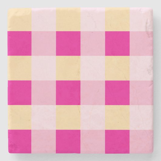 Gingham Pattern Steinuntersetzer (Vorderseite)