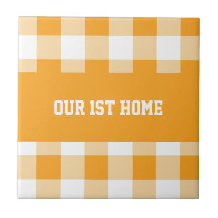 Gingham Pattern Unsere 1. Zuhause Fliese