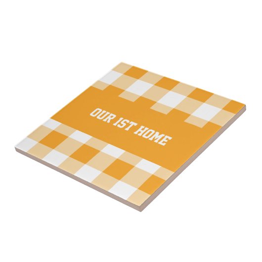 Gingham Pattern Unsere 1. Zuhause Fliese (Seite)