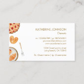 Gingham Pattern Watercolor Konditorei Koch Bäckere Visitenkarte (Rückseite)