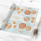 Gingham Pattern Watercolor Pastries Backbäckerei Geschenkpapier