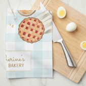 Gingham Pattern Watercolor Pastries Backbäckerei Geschirrtuch (Viertel Falte)