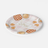 Gingham Pattern Watercolor Pastries Backbäckerei Pappteller (Schrägansicht)