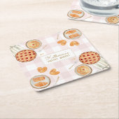 Gingham Pattern Watercolor Pastries Backbäckerei Rechteckiger Pappuntersetzer (angewinkelt)