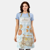 Gingham Pattern Watercolor Pastries Backbäckerei Schürze (Getragen)