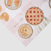 Gingham Pattern Watercolor Pastries Backbäckerei Seidenpapier (Detail)