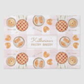 Gingham Pattern Watercolor Pastries Backbäckerei Seidenpapier (Vorderseite)