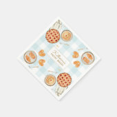 Gingham Pattern Watercolor Pastries Backbäckerei Serviette (Ecke)