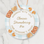 Gingham Pattern Watercolor Pastries Backware Geschenkanhänger (Rückseite)
