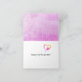 Gingham Pawprint Herz für den Verlust der Katze Karte (Innenseite)