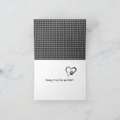 Gingham Pawprint Herz für den Verlust der Katze Karte (Innenseite)