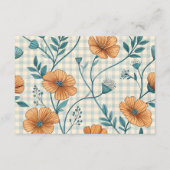 Gingham Peach Floral Diapper Raffle Begleitkarte (Rückseite)