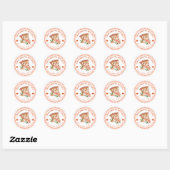 Gingham Peach Pie Label Runder Aufkleber (Blatt)