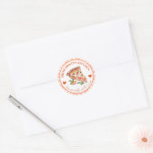 Gingham Peach Pie Label Runder Aufkleber (Umschlag)