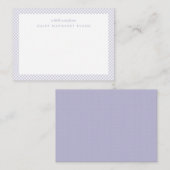 Gingham personalisiert Children's lila Note Card Mitteilungskarte (Vorne/Hinten)