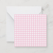 Gingham Personalisiert Gift Enclosure Cards Mitteilungskarte (Rückseite)