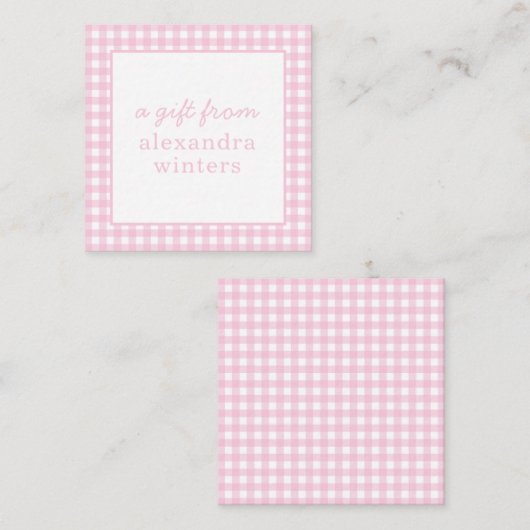 Gingham Personalisiert Gift Enclosure Cards Mitteilungskarte (Vorne/Hinten)