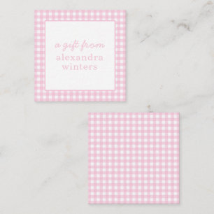 Gingham Personalisiert Gift Enclosure Cards Mitteilungskarte
