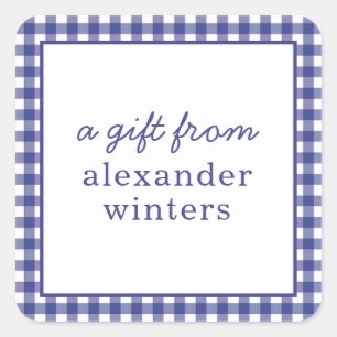 Gingham Personalisiert Gift Stickers