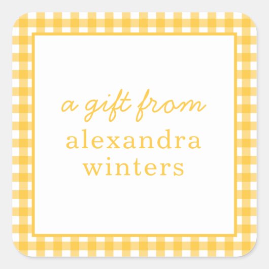 Gingham Personalisiert Gift Stickers (Vorderseite)