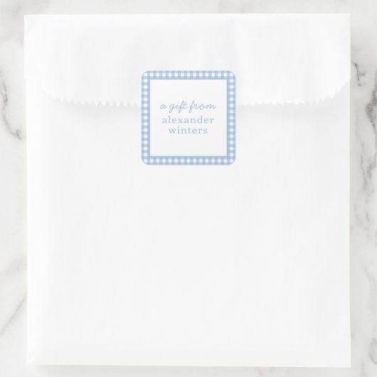 Gingham Personalisiert Gift Stickers (Tasche)
