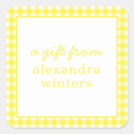 Gingham Personalisiert Gift Stickers