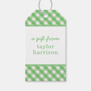 Gingham Personalisiert Gift Tags Geschenkanhänger