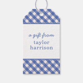 Gingham Personalisiert Gift Tags Geschenkanhänger