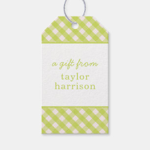 Gingham Personalisiert Gift Tags Geschenkanhänger