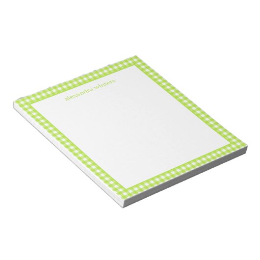 Gingham Personalisiert Notepad Notizblock (angewinkelt)