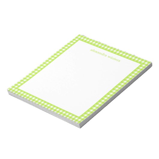 Gingham Personalisiert Notepad Notizblock (Rotiert)