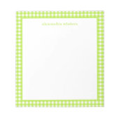 Gingham Personalisiert Notepad Notizblock (Vorderseite)