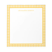 Gingham Personalisiert Notepad Notizblock (Vorderseite)