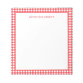 Gingham Personalisiert Notepad Notizblock (Vorderseite)