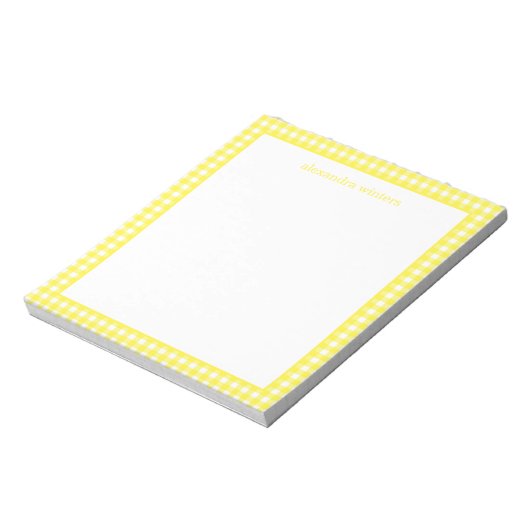 Gingham Personalisiert Notepad Notizblock (Rotiert)