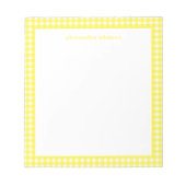 Gingham Personalisiert Notepad Notizblock (Vorderseite)