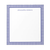 Gingham Personalisiert Notepad Notizblock (Vorderseite)