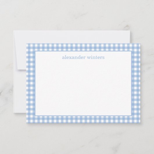 Gingham Personalisierte Mitteilungskarten (Vorderseite)