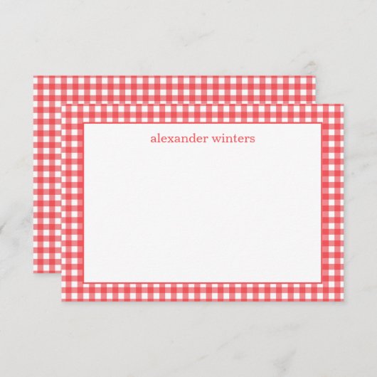 Gingham Personalisierte Mitteilungskarten (Vorne/Hinten)