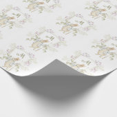 Gingham Peter die Rabbit Blue Monogram Baby Dusche Geschenkpapier (Ecke)