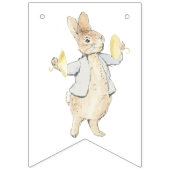 Gingham Peter die Rabbit Blue Monogram Baby Dusche Wimpelkette (Zweite Fahne)