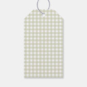 Gingham Peter die Rabbit Monogram Baby Dusche Geschenkanhänger (Rückseite)