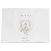 Gingham Peter die Rabbit Monogram Baby Dusche Große Geschenktüte (Vorderseite)