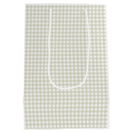 Gingham Peter die Rabbit Monogram Baby Dusche Mittlere Geschenktüte (Rückseite)