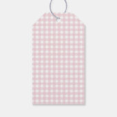 Gingham Peter die Rabbit Pink Monogram Baby Dusche Geschenkanhänger (Rückseite)