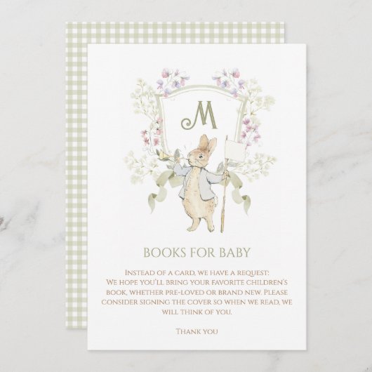 Gingham Peter, Rabbit Baby Showbucher anfordern Einladung (Vorne/Hinten)