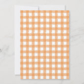 Gingham Pfirsich Geburtstags-Dankeskarten Dankeskarte (Rückseite)