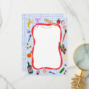 Gingham Picknick Modern Cute BENUTZERDEFINIERTER G Dankeskarte