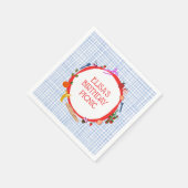 Gingham-Picknick Moderne Geburtstagsfeier CUSTOM Serviette (Ecke)